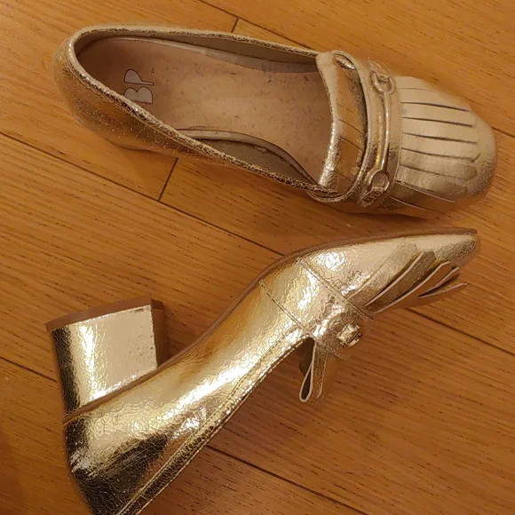 Gold Women's Loafers - Picture 6 of 7
